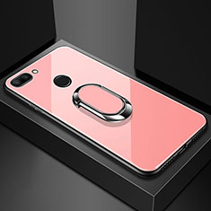 Custodia Silicone Specchio Laterale Cover con Magnetico Anello Supporto per Xiaomi Mi 8 Lite Oro Rosa