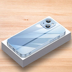 Custodia Silicone Specchio Laterale Cover JL1 per Apple iPhone 14 Blu