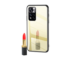 Custodia Silicone Specchio Laterale Cover LS1 per Xiaomi Redmi Note 11 Pro+ Plus 5G Oro