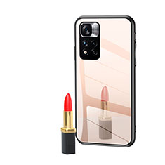 Custodia Silicone Specchio Laterale Cover LS1 per Xiaomi Redmi Note 11 Pro+ Plus 5G Oro Rosa