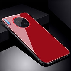 Custodia Silicone Specchio Laterale Cover M01 per Huawei Mate 30 Rosso