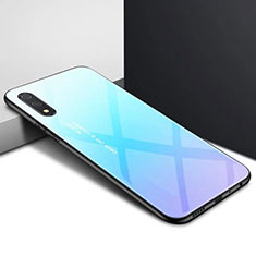 Custodia Silicone Specchio Laterale Cover M01 per Huawei Y9 Prime (2019) Cielo Blu