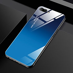 Custodia Silicone Specchio Laterale Cover M02 per Oppo A12e Blu