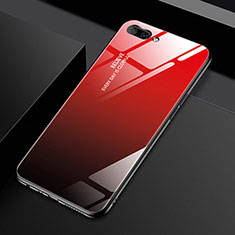 Custodia Silicone Specchio Laterale Cover M02 per Oppo A12e Rosso
