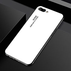 Custodia Silicone Specchio Laterale Cover M02 per Oppo A5 Bianco