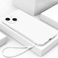 Custodia Silicone Specchio Laterale Cover M03 per Apple iPhone 14 Bianco