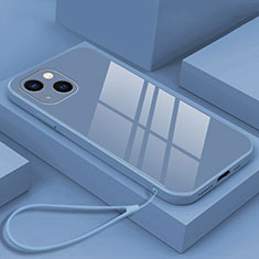 Custodia Silicone Specchio Laterale Cover M03 per Apple iPhone 14 Grigio Lavanda