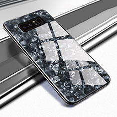 Custodia Silicone Specchio Laterale Cover M04 per Samsung Galaxy Note 8 Duos N950F Nero