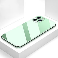 Custodia Silicone Specchio Laterale Cover M05 per Apple iPhone 13 Pro Verde