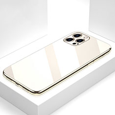 Custodia Silicone Specchio Laterale Cover M05 per Apple iPhone 14 Pro Oro