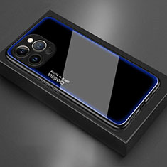 Custodia Silicone Specchio Laterale Cover per Apple iPhone 13 Pro Max Blu