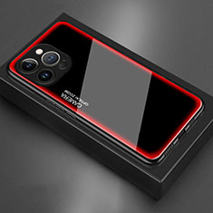 Custodia Silicone Specchio Laterale Cover per Apple iPhone 14 Pro Rosso