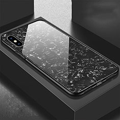 Custodia Silicone Specchio Laterale Cover per Apple iPhone X Nero