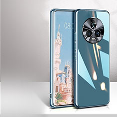 Custodia Silicone Specchio Laterale Cover per Huawei Honor Magic5 5G Blu