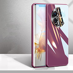 Custodia Silicone Specchio Laterale Cover per Huawei Mate 50 Pro Viola