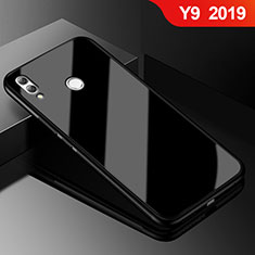 Custodia Silicone Specchio Laterale Cover per Huawei Y9 (2019) Nero