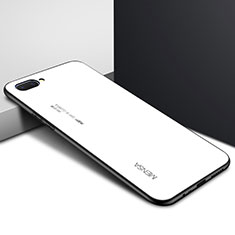 Custodia Silicone Specchio Laterale Cover per Oppo A12e Bianco