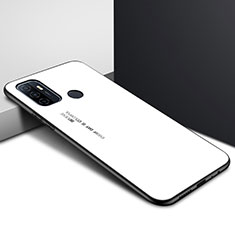 Custodia Silicone Specchio Laterale Cover per Oppo A53s Bianco