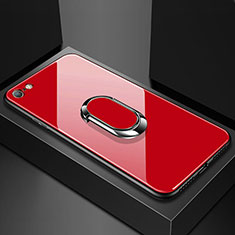 Custodia Silicone Specchio Laterale Cover per Oppo A71 Rosso