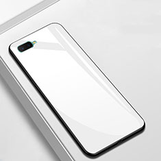 Custodia Silicone Specchio Laterale Cover per Oppo AX7 Bianco