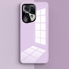 Custodia Silicone Specchio Laterale Cover per Oppo Find X5 Pro 5G Lavanda