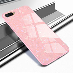 Custodia Silicone Specchio Laterale Cover per Oppo K1 Oro Rosa