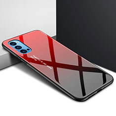 Custodia Silicone Specchio Laterale Cover per Oppo Reno4 Pro 5G Rosso
