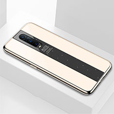 Custodia Silicone Specchio Laterale Cover per Oppo RX17 Pro Oro