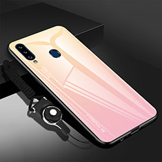 Custodia Silicone Specchio Laterale Cover per Samsung Galaxy A20s Rosa