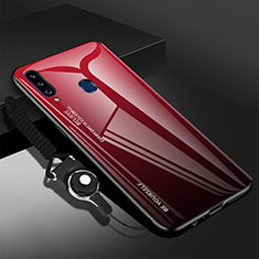 Custodia Silicone Specchio Laterale Cover per Samsung Galaxy A20s Rosso