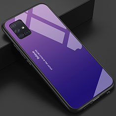 Custodia Silicone Specchio Laterale Cover per Samsung Galaxy A51 4G Viola