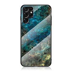Custodia Silicone Specchio Laterale Cover per Samsung Galaxy S22 Ultra 5G Verde