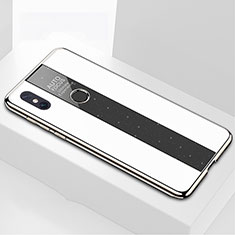 Custodia Silicone Specchio Laterale Cover per Xiaomi Mi Max 3 Bianco