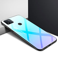 Custodia Silicone Specchio Laterale Cover per Xiaomi POCO C3 Cielo Blu