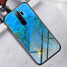 Custodia Silicone Specchio Laterale Cover per Xiaomi Redmi Note 8 Pro Cielo Blu