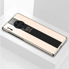 Custodia Silicone Specchio Laterale Cover T01 per Huawei Mate 30E Pro 5G Oro