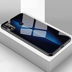 Custodia Silicone Specchio Laterale Cover T01 per Huawei P Smart (2020) Blu