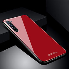 Custodia Silicone Specchio Laterale Cover T01 per Oppo A91 Rosso