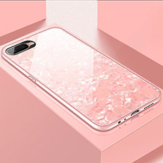 Custodia Silicone Specchio Laterale Cover T01 per Oppo R15X Rosa