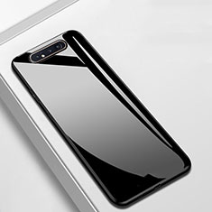 Custodia Silicone Specchio Laterale Cover T02 per Samsung Galaxy A80 Nero