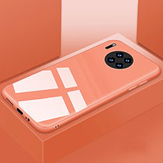 Custodia Silicone Specchio Laterale Cover T03 per Huawei Mate 30 Arancione