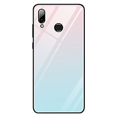 Custodia Silicone Specchio Laterale Sfumato Arcobaleno Cover G01 per Huawei Honor Play Cielo Blu