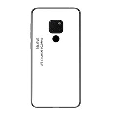 Custodia Silicone Specchio Laterale Sfumato Arcobaleno Cover H01 per Huawei Mate 20 X 5G Bianco