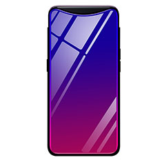 Custodia Silicone Specchio Laterale Sfumato Arcobaleno Cover H01 per Oppo Find X Viola