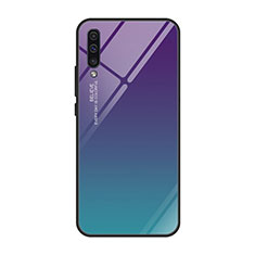 Custodia Silicone Specchio Laterale Sfumato Arcobaleno Cover H01 per Samsung Galaxy A70 Viola