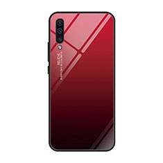 Custodia Silicone Specchio Laterale Sfumato Arcobaleno Cover H01 per Samsung Galaxy A70S Rosso