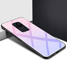 Custodia Silicone Specchio Laterale Sfumato Arcobaleno Cover H01 per Xiaomi Redmi 10X 4G Viola