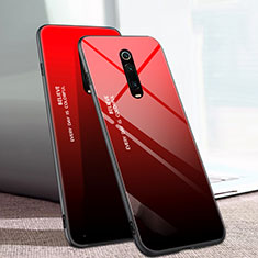 Custodia Silicone Specchio Laterale Sfumato Arcobaleno Cover H01 per Xiaomi Redmi K20 Rosso