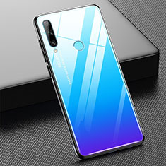 Custodia Silicone Specchio Laterale Sfumato Arcobaleno Cover H02 per Huawei Honor 20E Cielo Blu