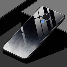Custodia Silicone Specchio Laterale Sfumato Arcobaleno Cover H02 per Huawei Mate 20 X 5G Nero
